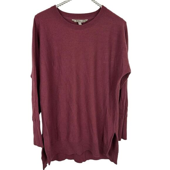 Athleta Perspective Wool & Cashmere Sweater red burgundy size S Relaxed Casual S - Picture 1 of 11